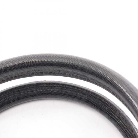 Celine Handbag Circle Logo Black Leather B - Picture 6 of 9